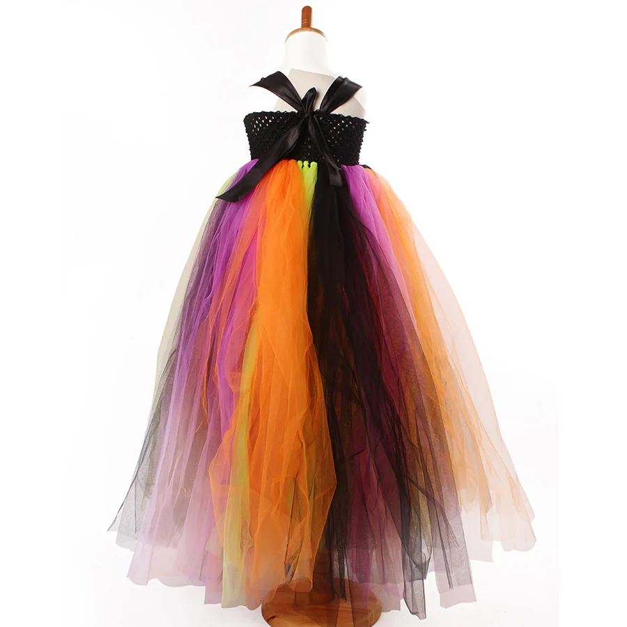 Baby Girls Halloween Costume Flower Kids Tutu Dress Children Princess Tulle Dress Rainbow Princess Children Ball Gown (5)