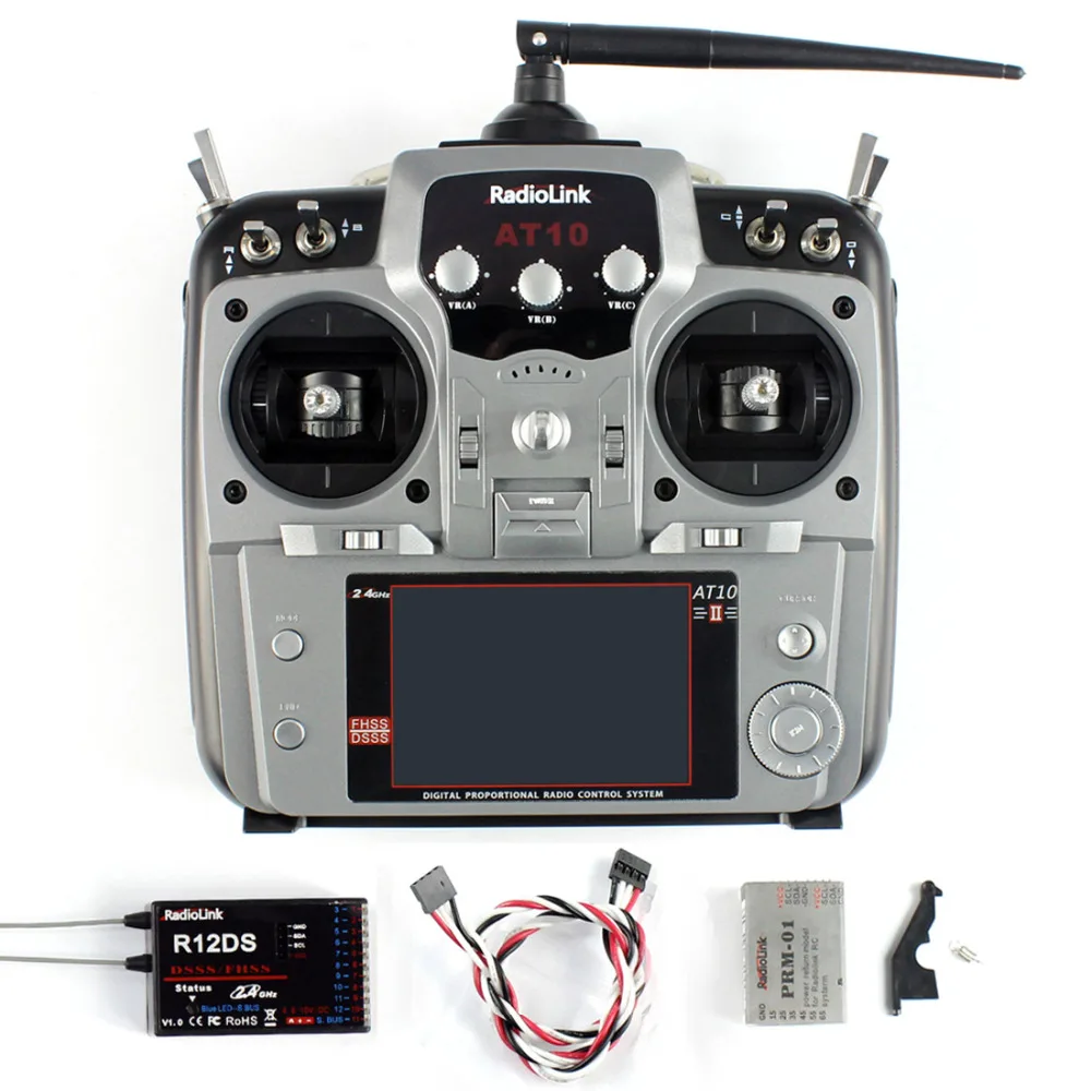 RadioLink AT10 II 2,4 Ghz 10CH RC передатчик с R12DS приемником PRM-01 модуль возврата напряжения для RC вертолета квадрокоптера