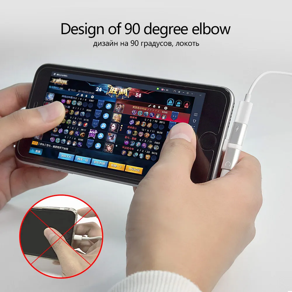 GARAS Adapter For Headphone charging/data transmit/Audio 3in1 Headphone Adapter For iphone 7 8 x xr xs max Earphone Adapter
