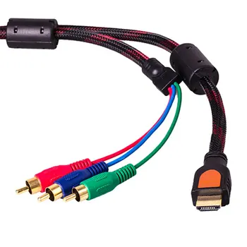 

HDMI Male to 3 RCA RGB Video Audio AV Component Cable For DVD, HDVD, HDTV, LCD, ETC - 3 Meter