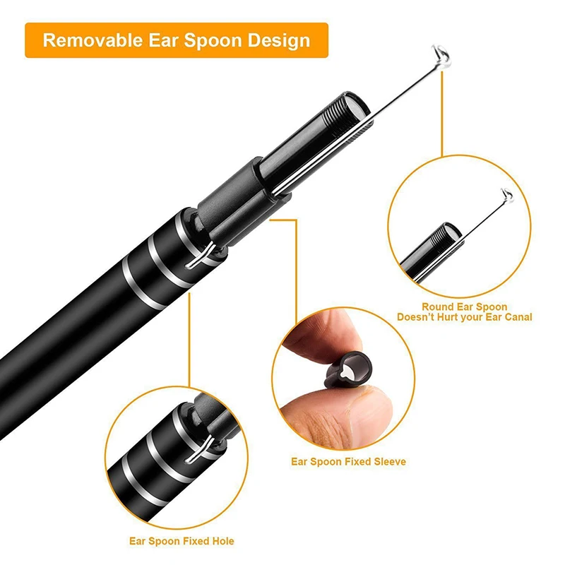 Ear Otoscope мегапикселя Ear Scope Инспекционная камера 3 в 1 USB Ear цифровой эндоскоп Earwax инструмент для очищения кожи с 6led