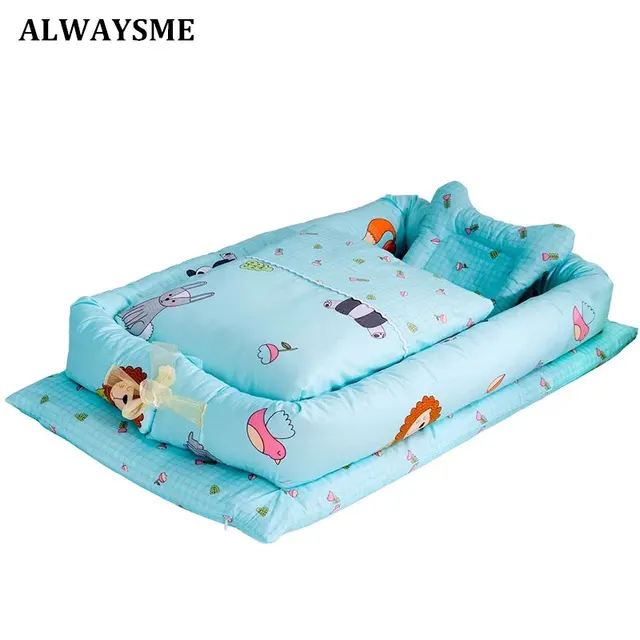 ALWAYSME Baby Kids Infant CO Sleeping Crib Bed Portable Crib