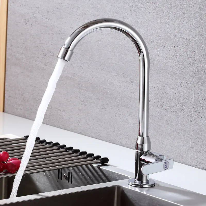 Single Cold Dish Faucet Round Vertical Dish Faucet Sink Kitchen Basin Faucet