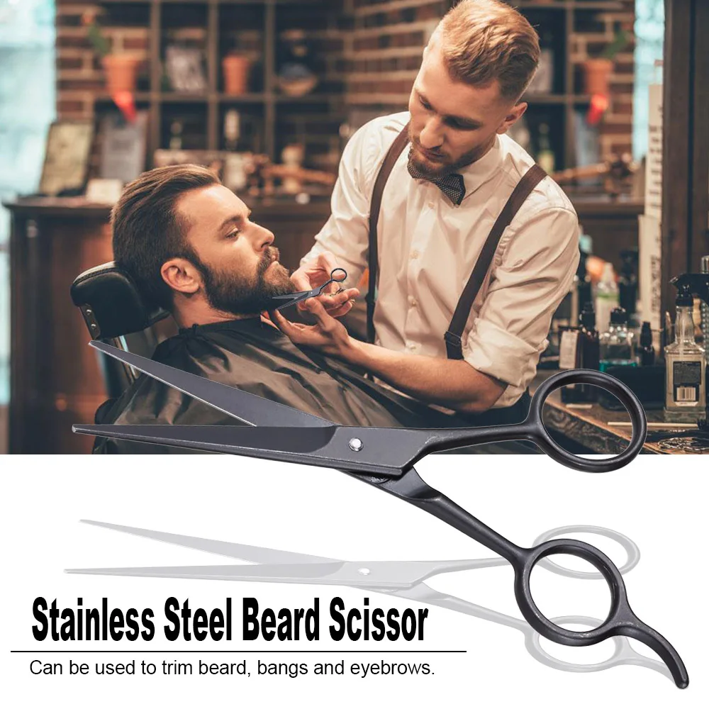 Beard Scissor Stainless Steel Mustache Scissor Black Shaving Shears For