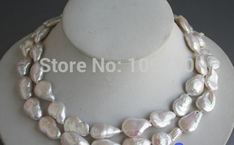 

Jewelr 004064 2row 18" 17mm white coin Freshwater cultured pearl necklace