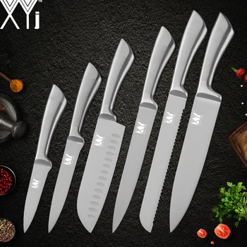 

XYj Stainless Steel Kitchen Knife Set High Carbon Steel Blade Non-slip Handle Knives Meat Fish Fruit Sushi Cooking Accessories