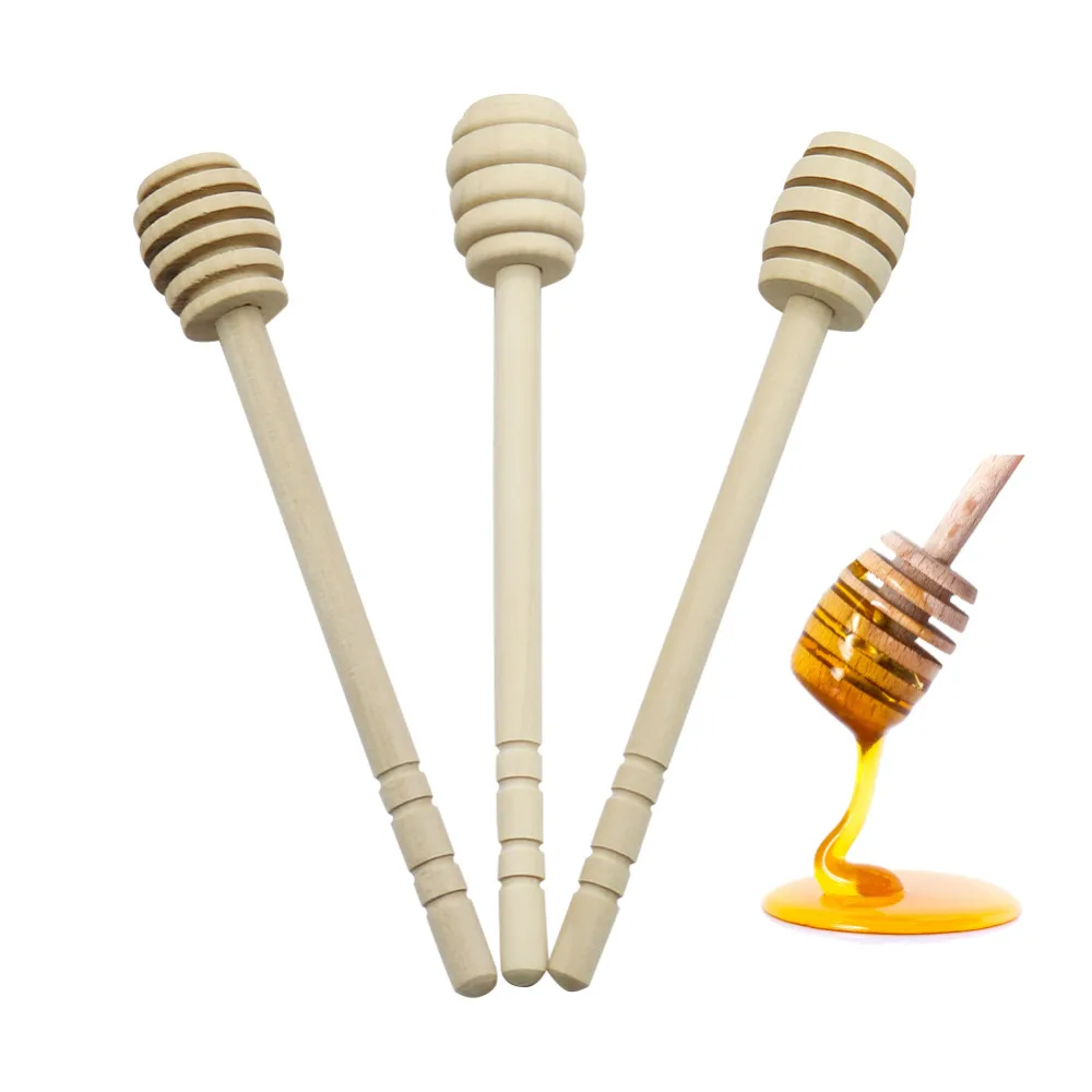 

10pcs Wooden Honey Stick Wood Honey Spoon Stir Bar for Honey Jar Supplies Long Handle Mixing Stick wood honey splash bar