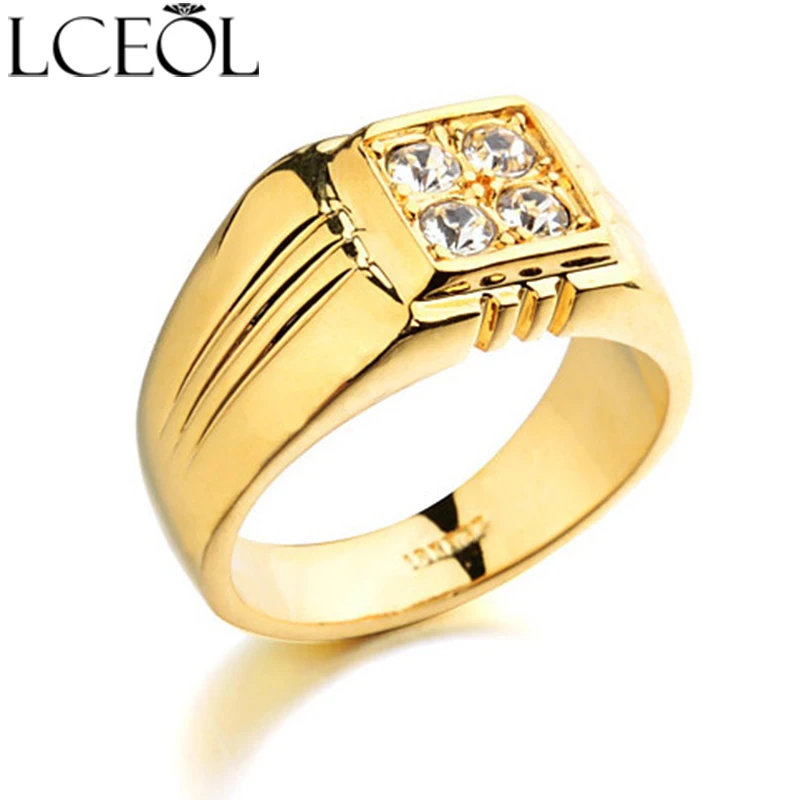 

LCEOL Rose Gold Color Burnish 4 Pieces CZ Cubic Zirconia Aneis Feminino Flush Setting Wedding Band Ring for Women Bijoux Gifts