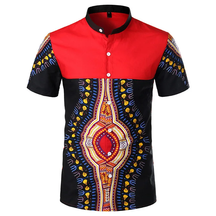 

Summer Men's Shirt Slim Casual Cotton European Style Printing Short Sleeve Shirts Thin Vintage Shirt Camisa Social Masculina