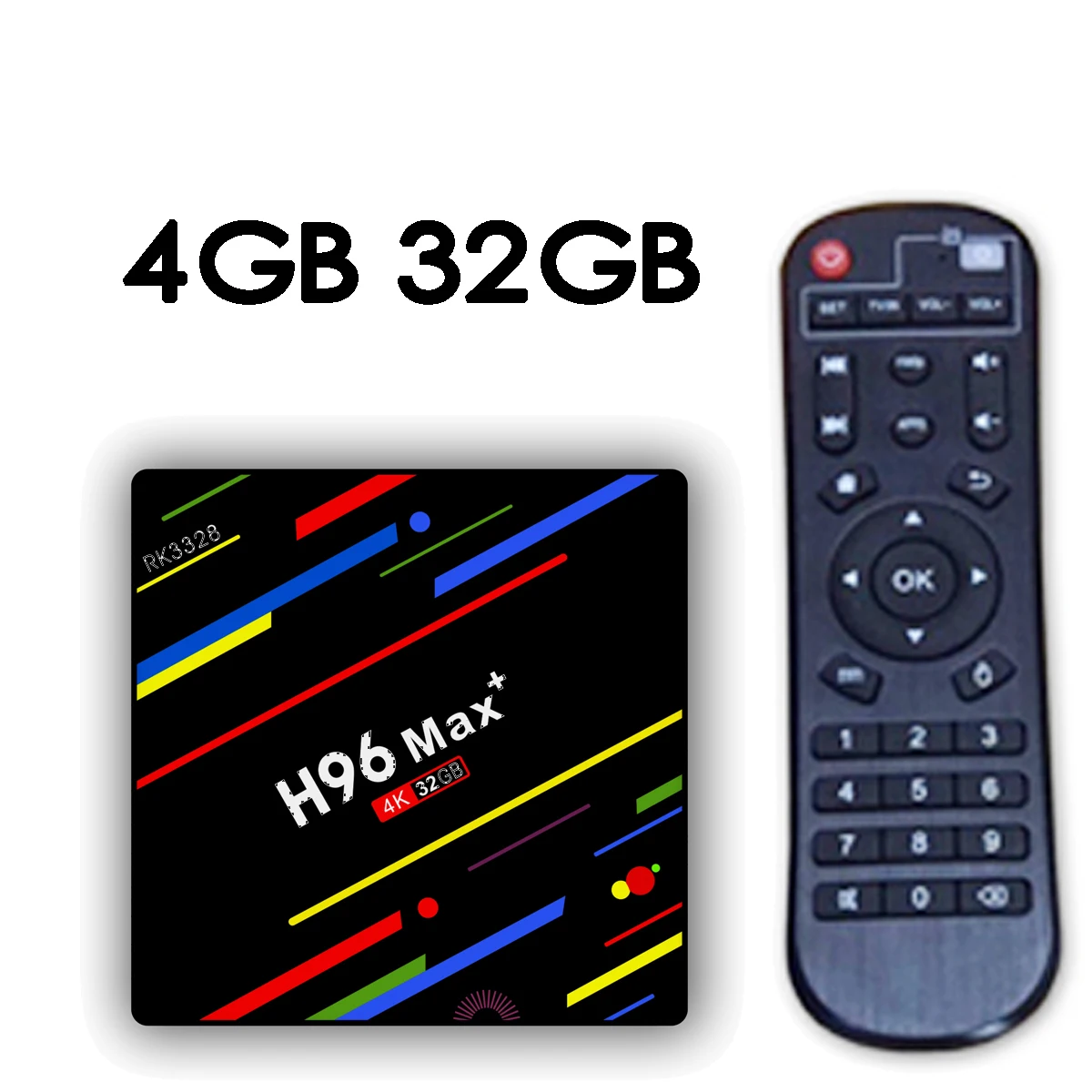 Black H96 MAX Plus Android 8,1 Смарт ТВ приставка RK3328 4 г 32 г/64 г rom Wifi 4 к H.265 3 ГБ 32 ГБ Mediaspeler pk h96 pro - Цвет: Black