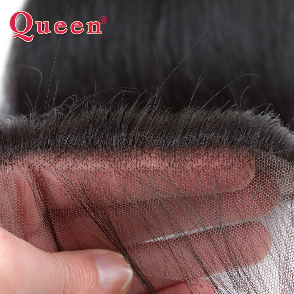 Queen hair перуанский прямо Реми натуральные волосы Weave Связки Бесплатная Часть Кружева закрытия с ребенком волос Mix 3 или 4 Связки Полный голова