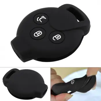 

Durable 3 Buttons Silicone Straight Panel Car Key Case Protector Holder for Benz Smart Fortwo Pure Coupe 2-Door 2004-2006