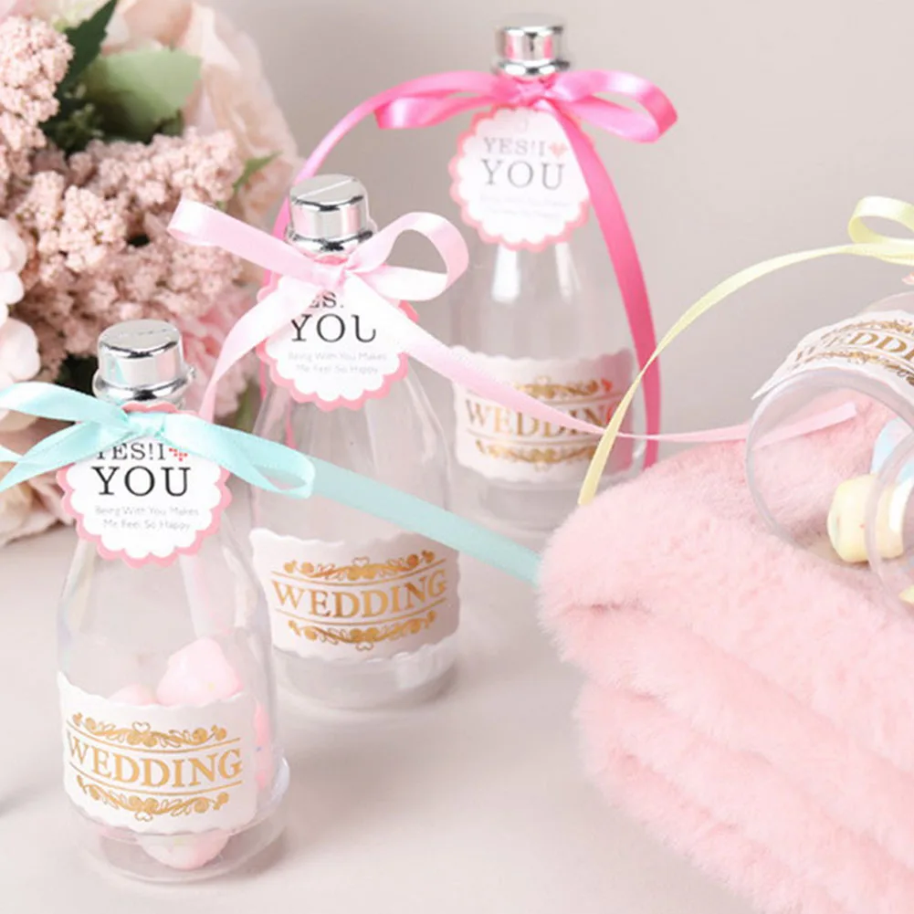 

Candy Box Plastic Drifting Bottle Personality Champagne Bottle Small Gift Box for Birthday Gift Banquet -Drop