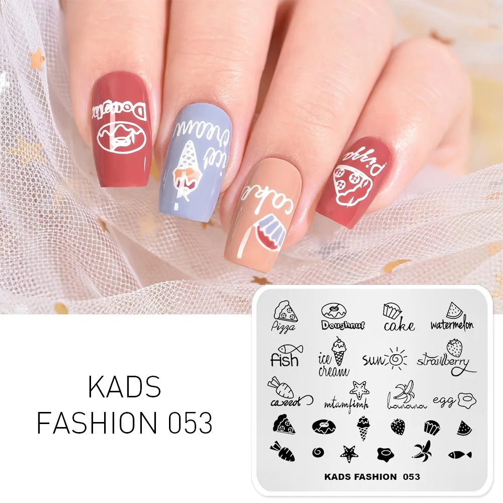 KADS FA серия штамповки для ногтей пластины кружева цветок животный узор штамп