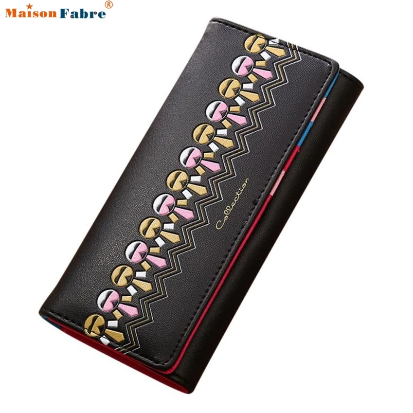 

Women Printing Pattern Hasp Coin Purse Long Wallet Card Holders Handbag Comfystyle san 22ga