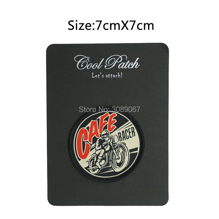 

3" Cafe Racer Ton up boys rockers Vintage Motorcycles Biker Vest Patch Woven SEW ON IRON ON Badge