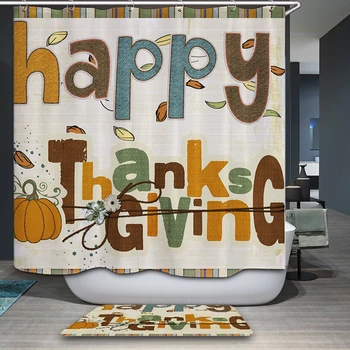 

letter Shower Curtain Polyester Waterproof Fabric Bathroom Shower Curtains