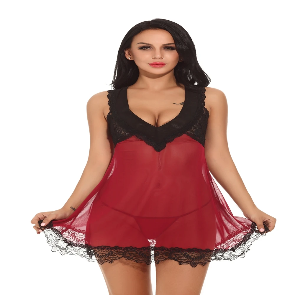  Sex Transparent Lace Porn Dress Erotic Lingerie Sleepwear Women Sexy Lingerie Negligee Hot Erotic S