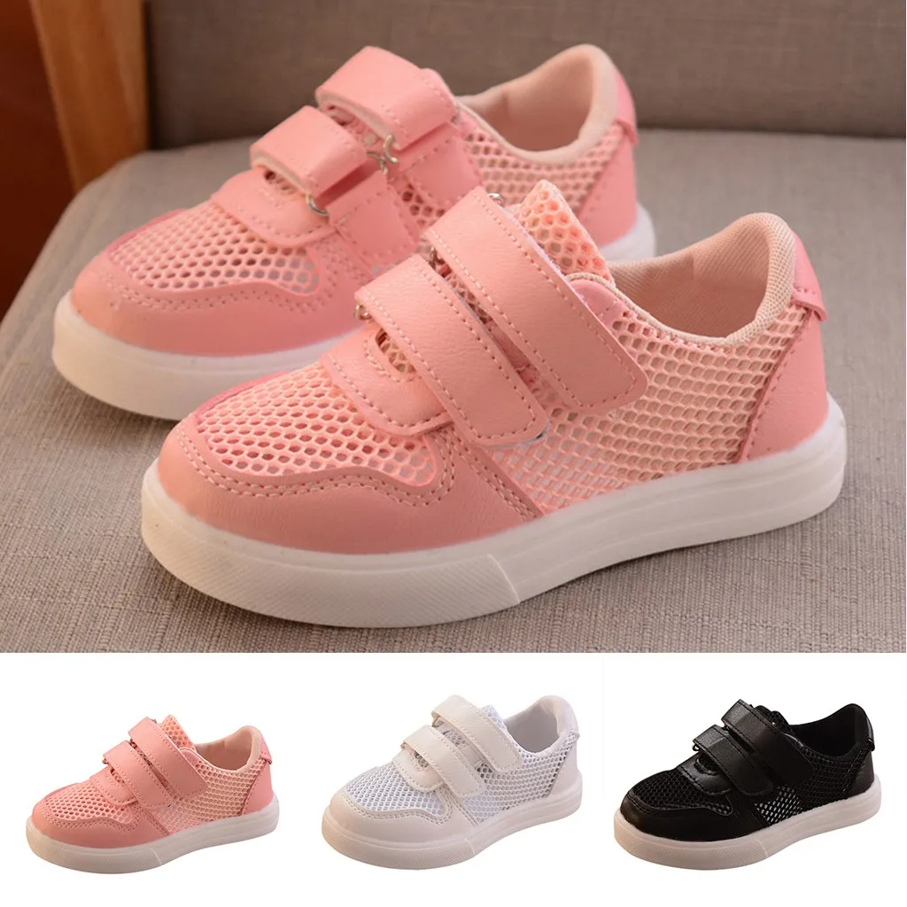 

MUQGEW 2019 New Fashion Summer Children Baby Girls Boys Casual Hook & Loop Sport Shoes Mesh Breathable Run Sport Casual Shoes 24