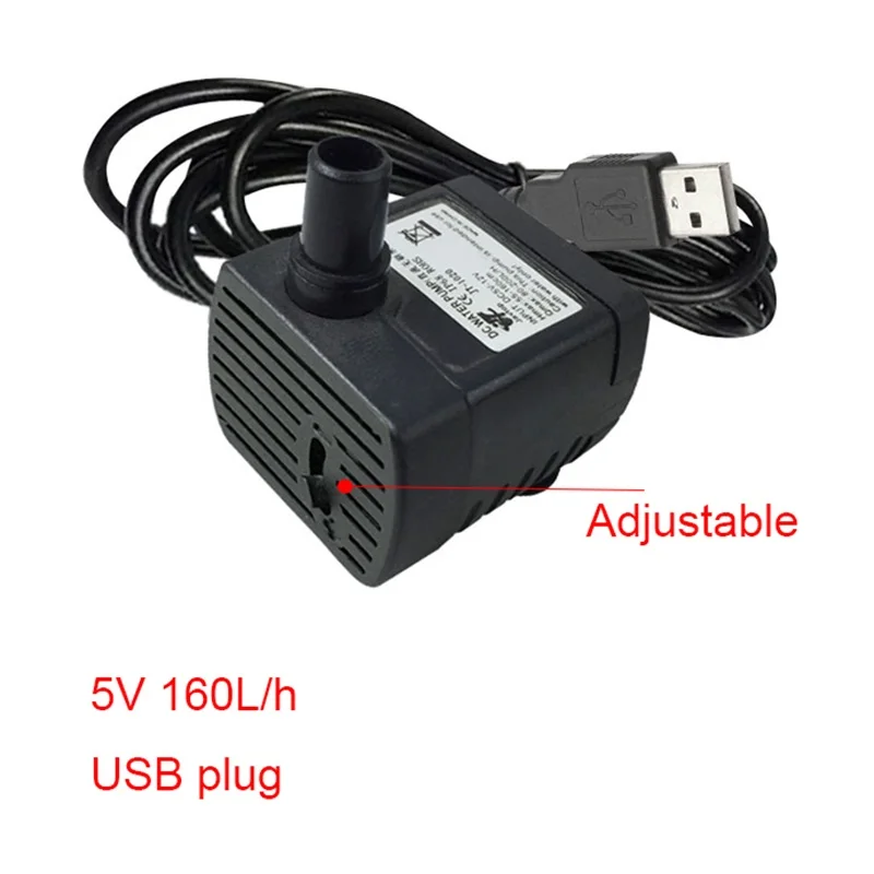 Погружной микро аквариумный водяной насос 5 5*2 1 мм или USB разъем в постоянного