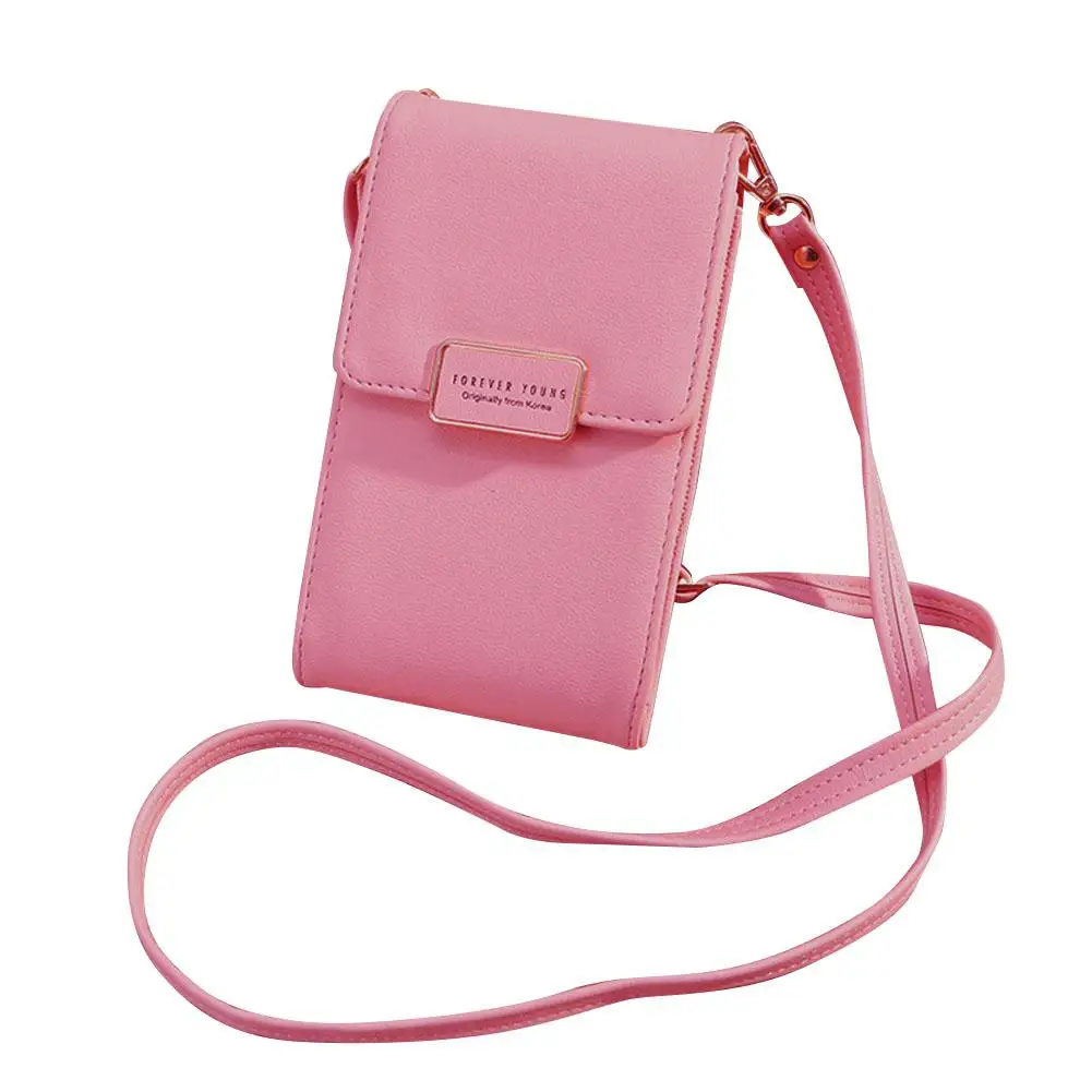 PinShang женский простой однотонный кожаный кошелек модная сумка на молнии с одним плечом