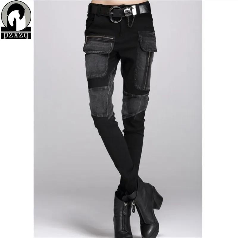 Skup Darmowa wysyłka europa Sexy czarne dżinsy kobieta ołówek spodnie wiosna zima Baggy dżinsy kobiety luźne szarawary Jeans Feminina