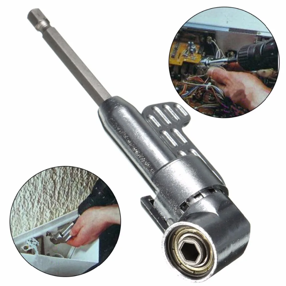 

105 Degree Angle Extension Right Driver Drilling Shank Screwdriver Magnetic 1/4 Inch Hex Drill Bit Socket Holder Adaptor Sleeve