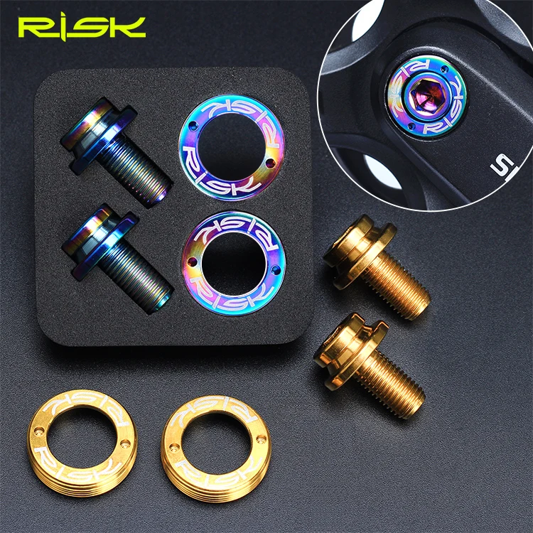 

RISK Titanium Alloy M8*15 mm MTB Bike Bottom Bracket Bolts Waterproof Bicycle Bottom Bracket Crank Fixed Bolts for Brompton