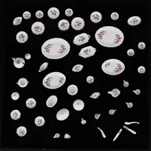 MACH 50 шт. миниатюрный кукольный домик Фарфоровая столовая Посуда Чайный набор Посуда Кружка тарелка розовые ромашки