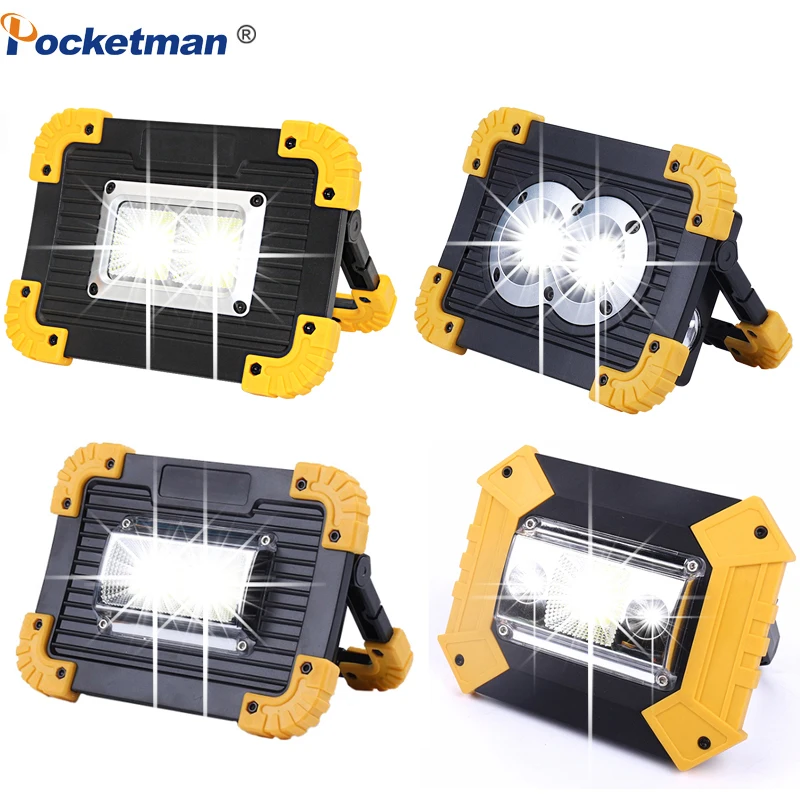 

100W Led Portable Spotlight 10000lm Super Bright Led Work Light Rechargeable for Outdoor Camping Lampe Led Flashlight by 18650