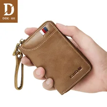 DIDE, большая вместительность, натуральная кожа, Автомобильный ключ, кошельки, мужская мода, мини кошелек, маленький кошелек для монет, мужской чехол для ключей, ключница