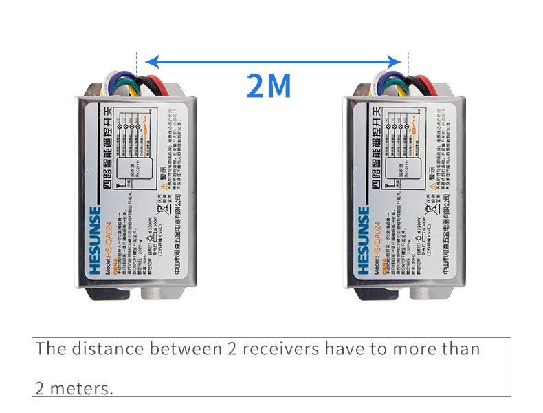 HS-QA024 1305 Вт 2N1 4Ch RF цифровой беспроводной пульт дистанционного управления относится к 110 В и 220 В с 2 пультами дистанционного управления и приемником