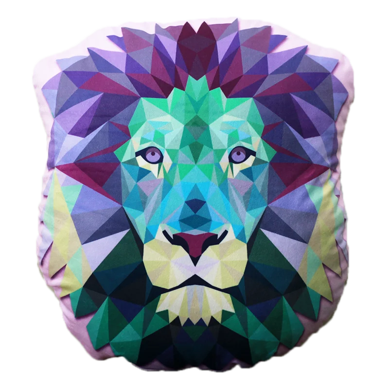 

3D Vision Animal Head Plush Throw Pillow Decorative Soft Sofa Cushion Dog Tiger Lion Pug Cat Deer Ins Gift Home Decoration 40cm