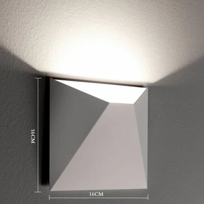 Современный светодиодный настенный светильник геометрический Железный Черный Белый Настенный бра DIY Волшебная коробка Настенные светильники для гостиной спальни светильники - Цвет абажура: small white 16cm