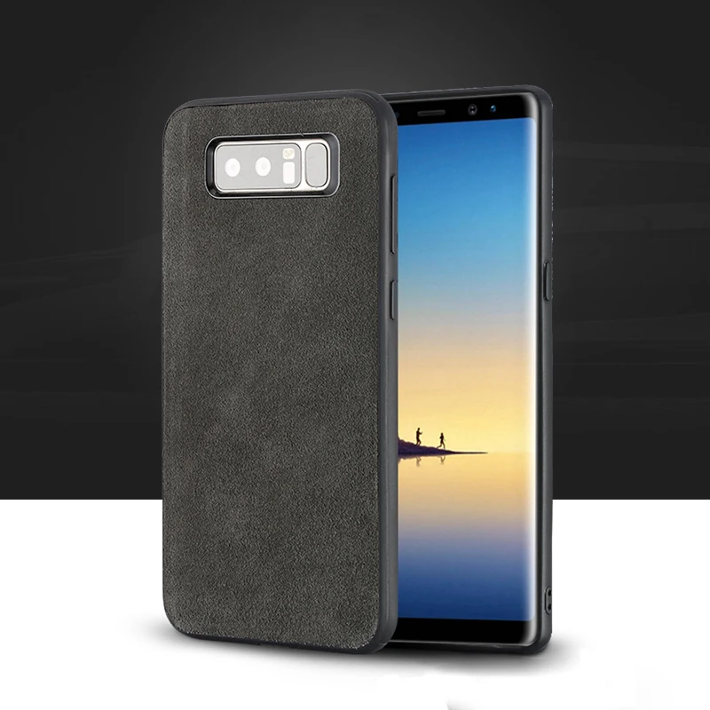 

Wangcangli Genuine Leather Phone Case For Samsung Galaxy Note 8 Case Suede Leather Back Cover For S7 S8 S9 Plus J5 A5 Shell