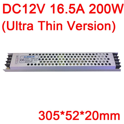 AC110V 220V постоянного тока до DC12V AC-DC постоянного Напряжение драйвер переключатель Питание изящный полосатый Размер 12V 3A 5A 8.5A 10A 12.5A 15A 20A 25A 30A - Цвет: 12V 16.5A 200W Thin