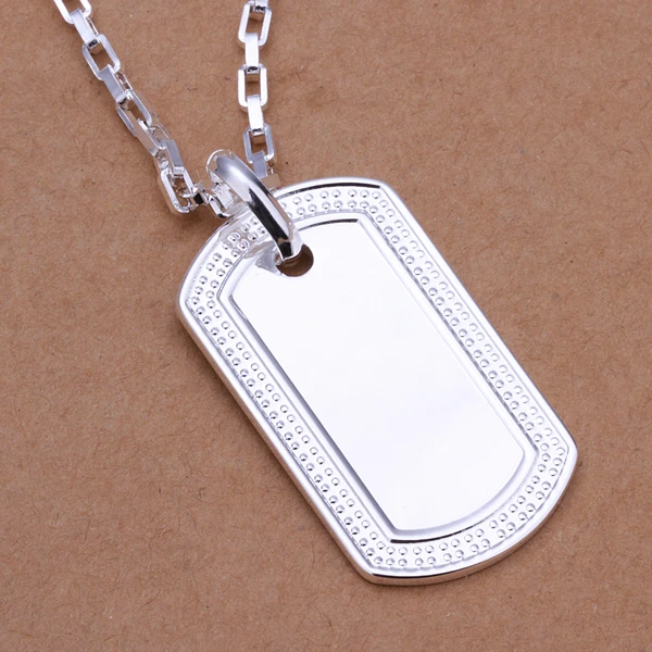 

Men's Cool Shield Identify necklace 925 Silver 20'' 50cm n272 nice gift pouches/box free Colar de Prata