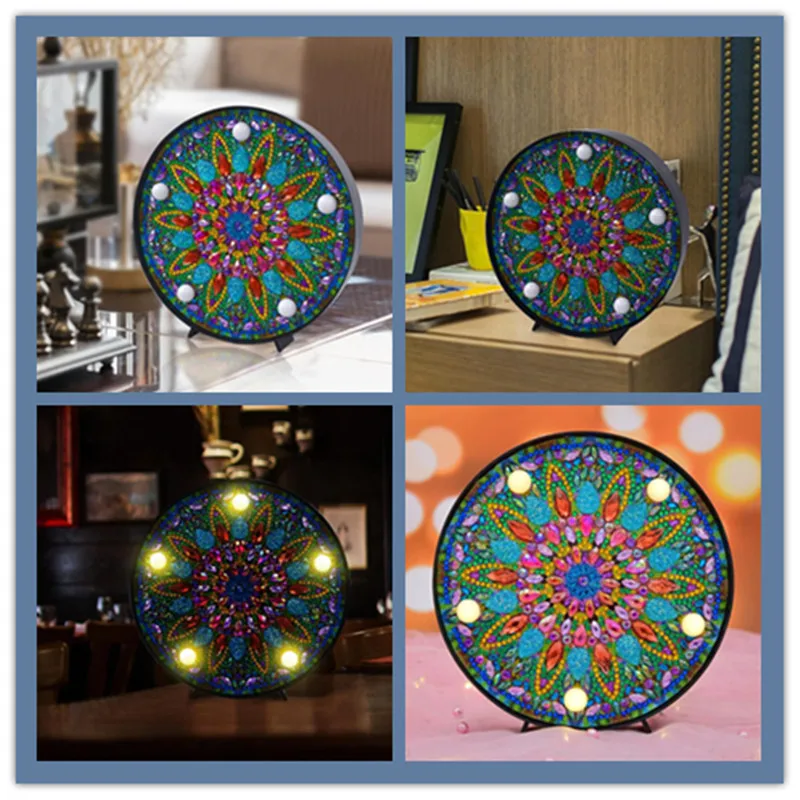 

5D DIY LED Mandala Full Diamond Diamond Painting Rhinestone Embroidery Special Shape Night Light Mosaic Art Gift Home Decoration