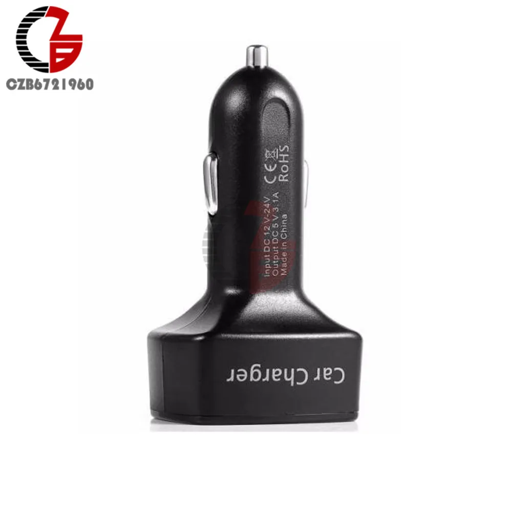 Dual USB Автомобильное зарядное устройство 5 V 3,1 A дисплей Напряжение Ток зарядное устройство температура Мониторы адаптер для автом