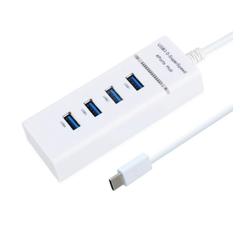 4 порта USB C концентратор 3,0 type-c высокоскоростной разветвитель передачи данных адаптер для Macbook iMac ПК компьютер ноутбук аксессуары USB-C концентратор - Цвет: White