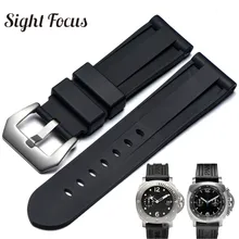 22 мм 24 мм 26 мм резиновый ремешок для часов Panerai Luminor Pam Черный Синий Оранжевый ремешок браслет Pulseira Correa Reloj Saat Cinturino