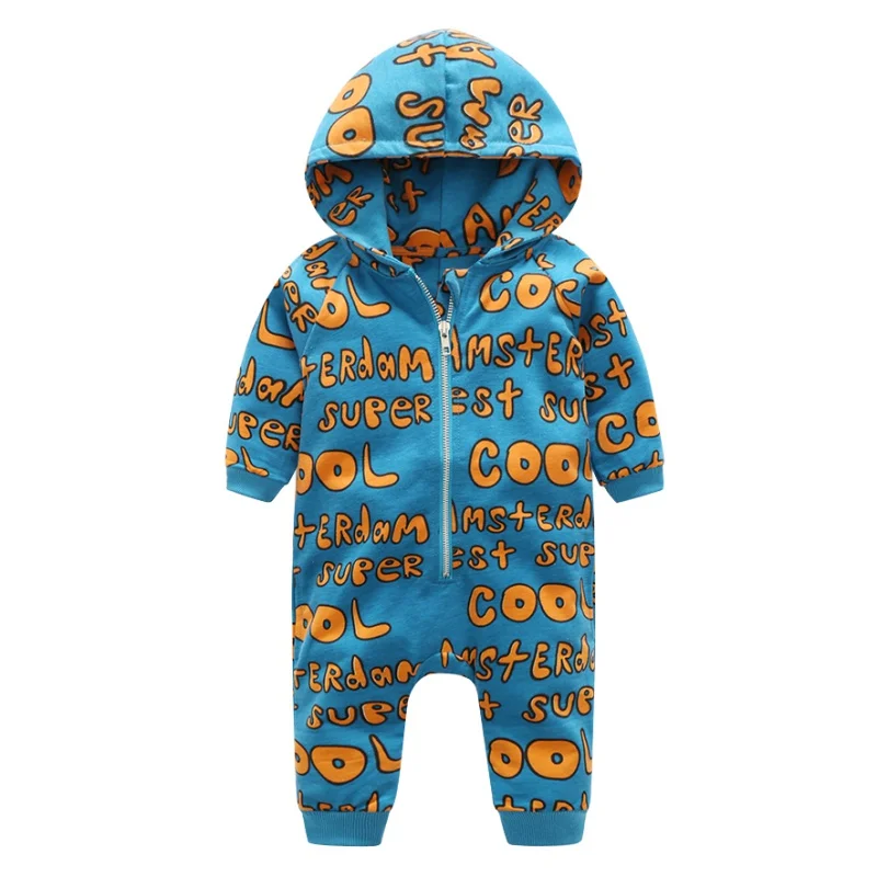 

Spring Autumn Newborn Kid Baby Boy Girl hooded leisure piece children Bodysuits Soft Jumpsuit 0-24 M