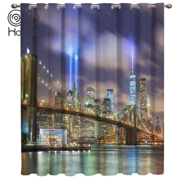 

COCOHouse Modern City Window Treatments Curtains Valance Curtains Bathroom Bedroom Outdoor Drapes Fabric Indoor Curtain Tiebacks