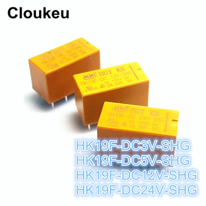 

2Pcs Relay DIP8 HK19F- DC3V DC5V DC12V DC24V -SHG 3V 5V 12V 24V 1A