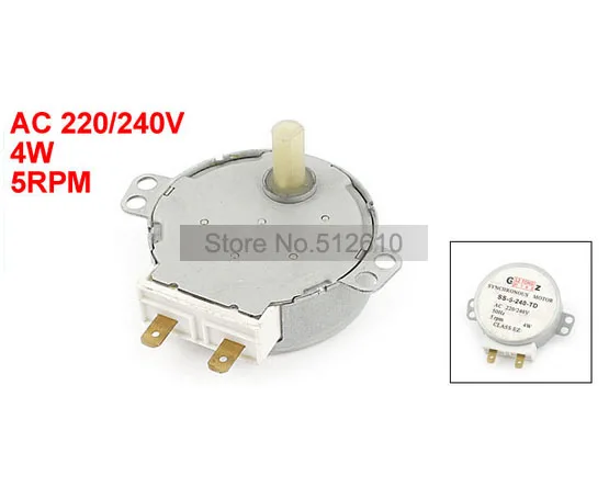 

Used for Galanz Microwave Oven Turntable Synchronous Motor 4W 5RPM AC 220/240V