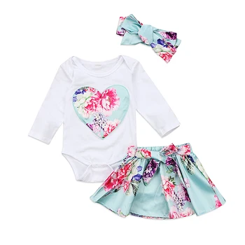 

Newborn Kid Baby Girls Floral Clothes Jumpsuit Romper Bodysuit Skirt Outfits Set