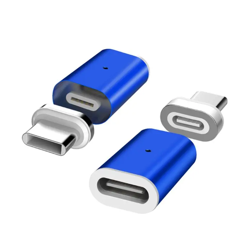 Blue Магнитный Тип C Женский к Micro USB+ type C Мужской данных Быстрая зарядка конвертер адаптер для Android мобильного телефона планшета - Цвет: Blue