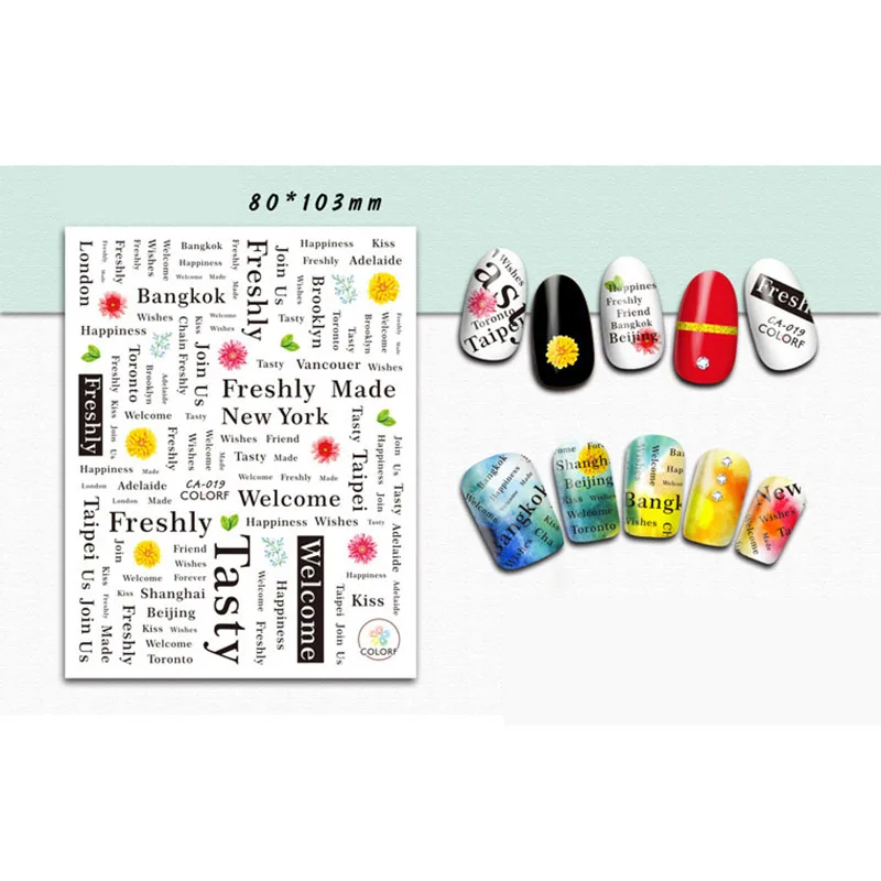 

Nail Sticker/Text Manicure Sticker Graffiti Text Poster Text Fashion Street Style Manicure Sticker DIY Manicure