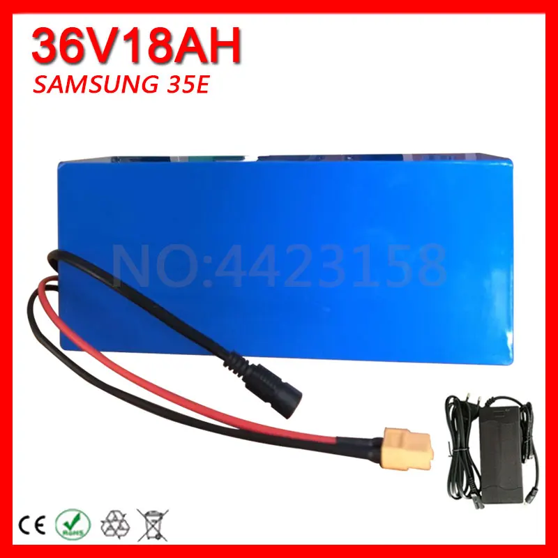 Best Free Customs Fee 1000W 36V 17.5AH Battery Pack 36 V Lithium ion Battery 18AH use SAMSUNG 3500MAH Cell 30A BMS with 2A Charger 0