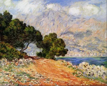 

High quality Oil painting Canvas Reproductions Meton Seen from Cap Martin (1884) By Claude Monet hand painted